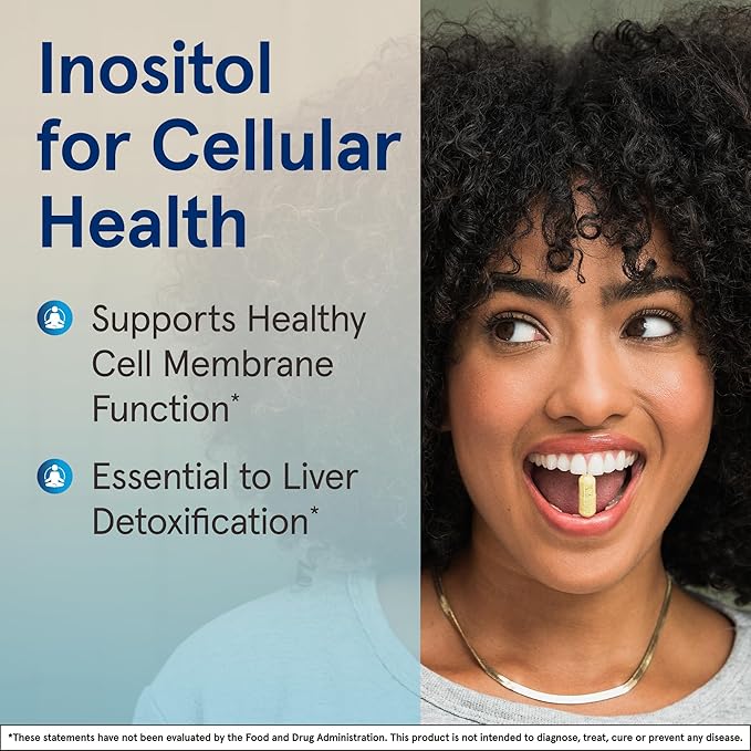 Jarrow Formulas® Inositol 750 mg, Dietary Supplement, Liver Support for Cellular Health and General Wellness, 100 Veggie Capsules, Up to a 100 Day Supply