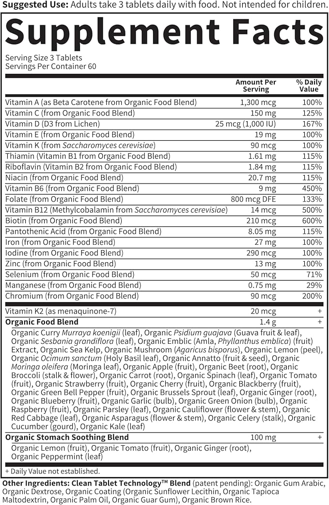 Garden of Life Organics Women’s Prenatal Multivitamin with Vitamin D3,B6,B12,C & Iron,Folate for Energy & Healthy Fetal Development – Organic,Non-GMO,Gluten-Free,Vegan,60 Day Supply,(Pack of 2)