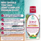Joint Complete Premium Plus - Liquid Joint Supplement w/Glucosamine, Chondroitin, MSM Plus 800mg Turmeric – 98% Max Absorption – 32oz, 32 serv