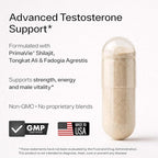 Testosterone Booster for Men - Sheer Alpha T-Booster - Clinically Backed Dose, Strongest Formula - Made in USA - Premium Blend of Fadogia Agrestis Tongkat Ali and Shilajit. 30 Servings