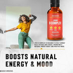 Vitamin B Complex Liquid Drops - Strength Sublingual Formula, Maximizes Absorption & Boosts Energy - B1, B2, B3, B5, B6, B7, B9, B12 - Natural Vegan Supplement for Immunity (B Complex)