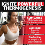 LeanFire with Next-Gen SLIMVANCE Advanced Thermogenic Fat Burner for Weight Loss with B Vitamins and Capsimax to Boost Metabolism, Increase Energy, and Enhance Focus, Force Factor, 60 Capsules
