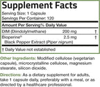 Bronson DIM Supplement 200 MG Diindolymethane with BioPerine for Enhanced Absorption, Estrogen Metabolism & Maintains Balanced Hormone Levels, 120 Vegetarian Capsules
