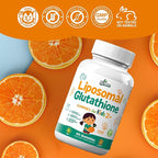 Liposomal Glutathione Gummies for Kids - Vitamin C Supplement for Healthy Immune Support Antioxidants & Detox - Sugar Free Vegan Non GMO