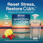 Relaxing Drink Mix | Raspberry-Lemonade Flavor | Magnesium Glycinate, KSM-66 Ashwagandha, L-Theanine & Vitamin D3 | MaxCalm | Gluten-Free, Vegan | 8 Ounce Powder