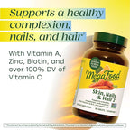 MegaFood Skin, Nails & Hair 2 - Vitamins For Women & Men - Biotin, Vitamin A, Vitamin C, Zinc, Vitamin B6, Vitamin E, Pantothenic Acid - Vegan - Made Without 9 Food Allergens - 90 Tabs (45 Servings)