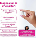 Pink Stork Magnesium Glycinate with Vitamin D - Magnesium Supplement for Women to Support Natural Calm, Mood, and Sleep - Hormone Balance for Women - 60 Capsules, Berry Essence, 1 Month Supply