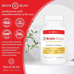 Brain Bean Brain Biotix | Gut and Brain Spore-Based Probiotic and Prebiotic | 30 Servings