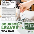 LeafLea 80 Soursop Leaf Tea Bags, from Natural Soursop Leaves (Graviola), Herbal Blend for Wellness, Sour Sop Herbal Tea Individually Wrapped for Freshness, Caffeine-Free, Vegan, No Sugar, Non-GMO