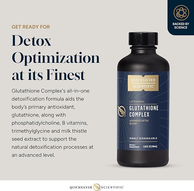 Quicksilver Scientific Glutathione Complex - Superior Absorption Antioxidant Supplement with Liquid Glutathione & Milk Thistle - Vitamin B Complex - Supplement for Daily Use (3.38 fl oz)
