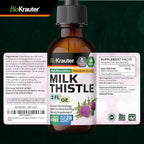 BIO KRAUTER® Milk Thistle Supplement - Liquid Pure Vegan Milk Thistle Extract 680 mg per Serving 2 Fl.Oz 28 Days of Supply - Liver Cleanse & Detox, Сontains Silymarin - Alcohol & Sugar Free
