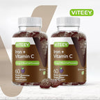 VITEEY Iron Gummies - Iron with Vitamin C - Energy, Bood Support and Anemia Supplement for Women & Men - Vegan, Gluten Free - 120 Count