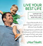 Maxi Health Fish Oil 2000mg - Omega 3 Supplement for Adults and Kids - Fruity Burst - Omega-3 Fish Oil Source of EPA/DHA Fatty Acids - Heart, Brain, Joint Health - Kosher Certified - 100 Softgels