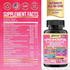 Myo Inositol Supplement, D-Chiro Inositol, Folate, DIM, Vitamin D3, B12, K2, Chromium, Bioperine, Ceylon Cinnamon, Zinc, Ashwagandha, Chasteberry, Magnesium, Berberine (90 Vegan Capsules)