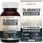 Black Seed Oil Softgels | 5% Thymoquinone - TQ-Advanced® | High Potency - 500 mg per Capsule - 15:1 Concentrate from Nigella Sativa Extract, Raw Form, Vegan Formula, Glass Bottle (60 Softgels)