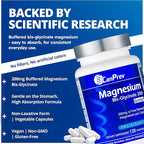 CanPrev Magnesium Bis-Glycinate Gentle 200mg, 120 V-Caps 120-Day Supply - Pure Elemental Magnesium Supplement, Supports Bone and Muscle Function, Gentle on Stomach, Perfect for Daily Magnesium Needs