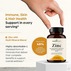 Zinc 30mg With Copper, Selenium & Vitamin D3 | 240 Capsules | Magnesium, Vitamin B6, Biotin | Absorbable Zink Supplements for Men & Women | Chelated Zinc for Immune Health, Skin, Hair, & Nails Support