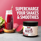 Force Factor Total Beets Drink Mix Superfood Powder with Nitrates to Support Circulation, Nitric Oxide, Energy, Endurance, and Stamina, Cardiovascular Heart Health Supplement, 60 Servings, 2-Pack