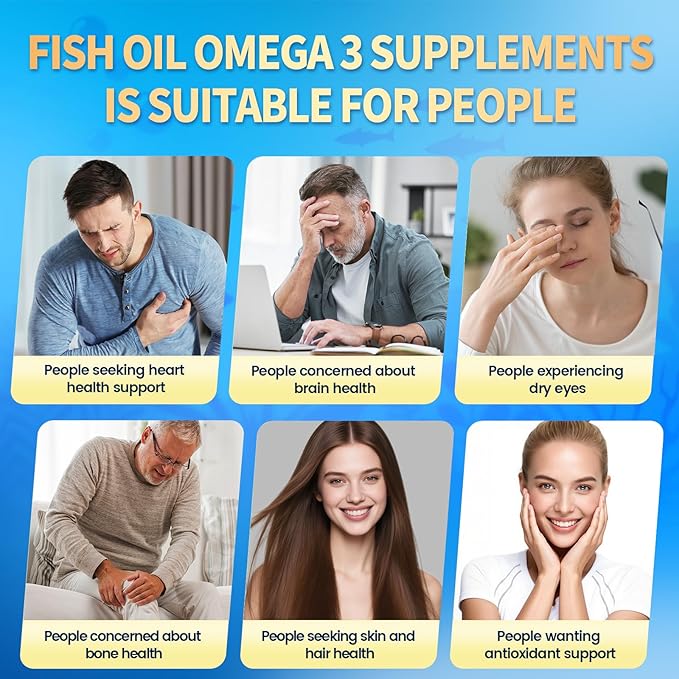 VivoNu Triple Strength Omega 3 Fish Oil - 4200mg, 300 Softgels | Enteric-Coated for No Fishy Aftertaste | Wild-Caught | Third-Party Tested