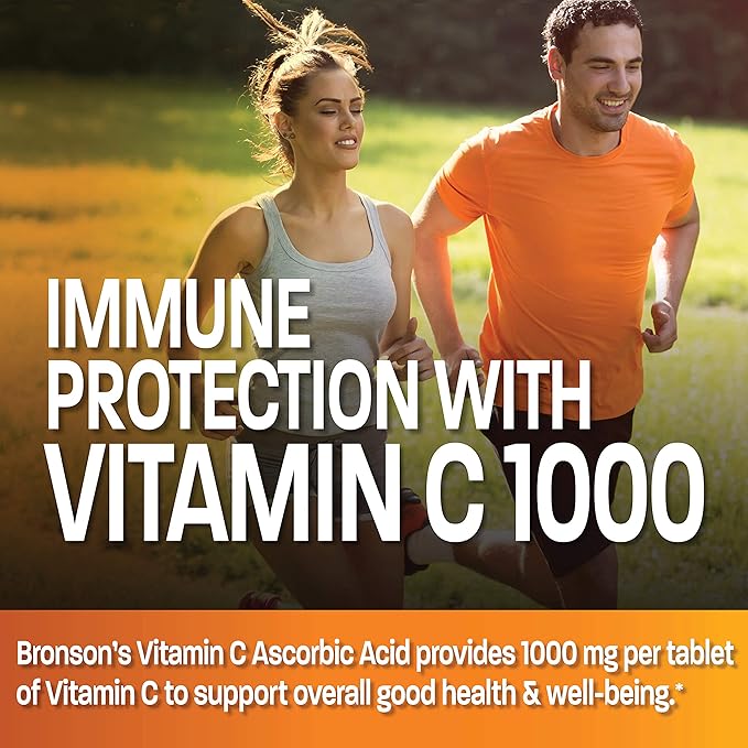 Bronson Vitamin C 1000mg Premium Non-GMO Ascorbic Acid Tablets, 100 Count