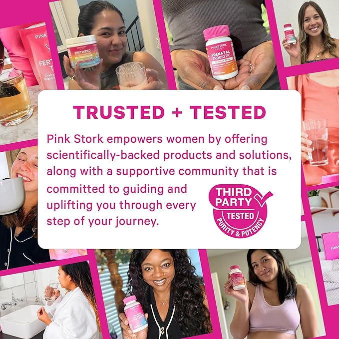 Pink Stork PMS Supplement for Women - Vitex, Ashwagandha, Maca Root & 10 Vitamins & Minerals to Support Hormone Balance, Mood, Bloating, Period Regularity - 60 Capsules