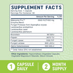Digestive Enzymes 400MG with Probiotics for Digestive Health & Bloating Relief for Women & Men | Enzyme Blend with Probiotic Strains, Anti Bloating Supplement for Women & Men | Non-GMO Vegetarian 60ct