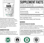Pure NMN Powder Nicotinamide Mononucleotide Quick Dissolved NMN Supplement Powder 100% Unflavored NMN Supplement Supports NAD+ Levels Vegan Friendly Non-GMO, 180 Servings, 3.2 oz (90g)