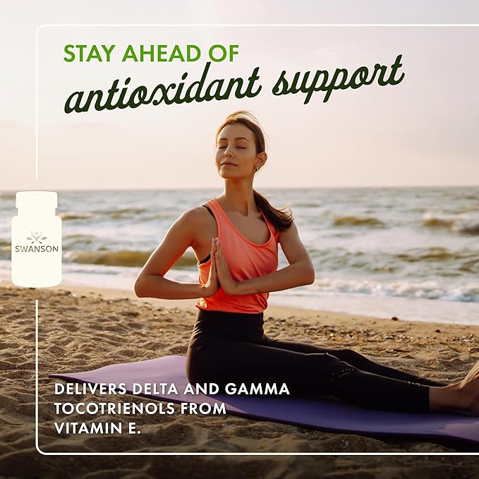 Swanson Double Strength Tocotrienols Antioxidant Supplement for Heart-Health-Conscious Adults with Delta- and Gamma-Tocotrienols (60 Liquid Capsules, 100 mg Each, 2 Pack)