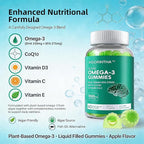 Vegan Omega-3 Algae Oil Supplement with DHA 300mg & EPA 150mg, Plant-Based Omega-3 with Vitamin D3 & K2, Fish-Free Algal Oil Softgels for Men & Women, 2 Pack, 120 Softgels, 60 Day Supply