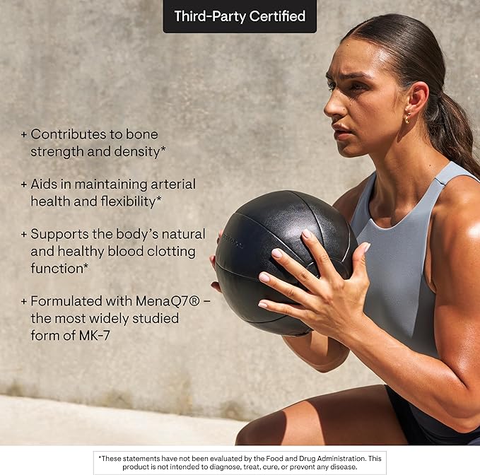 THORNE - Vitamin K - Vitamins K1 and K2 (as MK-4 and MK-7) Capsule Supplement - Supports Strong Bones* - Clinically Studied Ingredients - Third-Party Certified - Gluten, Dairy & Soy-Free - 60 Capsules