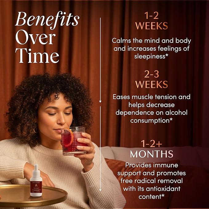 Apothékary Wine Down, Natural Sleep and Relaxation Support, Alcohol-Free Red Wine-Inspired Herbal Liquid Drops, Consists of Blue Vervain, Tart Cherry, and California Poppy, 1 oz, 30 Servings