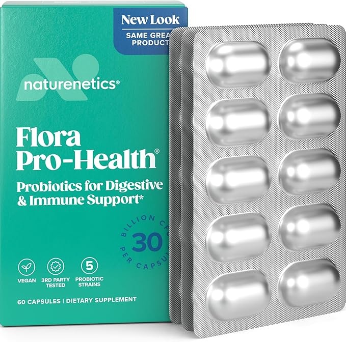 Probiotics 30 Billion CFU - 5 Strains to Support Digestive and Immune Health for Women and Men - Individually Foil Wrapped, Shelf Stable - Gluten and Dairy Free, Vegan - 60 Capsules - 60 Day Supply