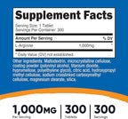 Nutricost L-Arginine 1000mg, Amino Acid Tablets (300 Tablets)