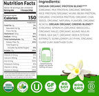 Orgain Organic Vegan Protein Powder + Greens, Vanilla Bean - 21g Plant Based Protein, Gluten Free, Dairy Free, Lactose Free, Soy Free, No Sugar Added, With Iron & Prebiotics for Gut Health - 1.94lb