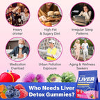 Liver Detox Cleanse & Repair, 2000mg Milk Thistle Liver Detox , Herbal Liver Support Supplement with Beetroot, Dandelion Root, Turmeric, Glutathione for Gut Health, Metabolism, Energy, 180 Gummies