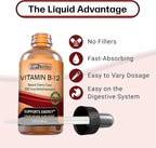 SBR Nutrition Vitamin B12 Sublingual Liquid Drops - Methylcobalamin, VIT B 12 Supports Energy, Max Absorption, 3000mcg Per Serving, 60 Servings, Non-GMO, Vegan Friendly, Manufactured in The USA