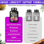 Adndale Liposomal NAD Supplement. Longevity Formula NMN Supplement Alternative. 90CT Advanced NAD+ Resveratrol