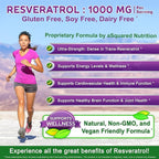 100% Natural Resveratrol - 1000mg Per Serving Max Strength (180 Capsules) Antioxidant Supplement, Trans-Resveratrol Pills for Heart Health & Pure, Polyphenols