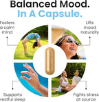 UltiChill Stress Relief Supplement, Non-Drowsy | for Enhanced Mood, Immune Booster & Sleep Support | Magnesium Glycinate, Vitamin B6, KSM-66 Ashwagandha, Turmeric & 5-HTP | Non-GMO, 60 Count