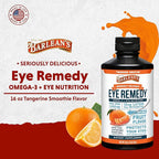 Barlean's Eye Remedy Supplement, Tangerine Flavored Fish Oil Liquid with Lutein, Astaxanthin and Zeaxanthin,1,000mg Omega 3 EPA DHA, Eye Care Supplements, 16 oz