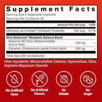 FORCE FACTOR Ultra Berberine, Berberine Supplement with 500mg Berberine HCl Plus Chromium & Cinnamon Bark Extract to Support Metabolism & Daily Wellness, Non-GMO, Gluten Free, 60 Vegetable Capsules