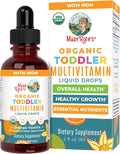MARYRUTH'S Organics Multivitamin & Multimineral with Iron for Toddlers | USDA Organic | Sugar Free | Multivitamin Liquid Drops for Kids Ages 1-3 | Immune Support | Vegan | Non-GMO | 2 Fl Oz