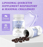 Quercetin with Bromelain | Liposomal Quercetin Supplements with Higher Absorption for Respiratory & Immunity* | Quercitin 1000mg with Vitamin C & Zinc, 120 Softgels (60 Day Supply)
