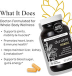 Durable Turmeric - 1250 mg Meriva Curcumin, 29X More Absorption + Boswellia – Joint Comfort, Mobility & Healthy Inflammation – Doctor Formulated, Vegan, Non-GMO, Made in USA (60 Capsules)