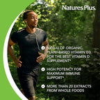 NaturesPlus Source of Life Garden Vitamin D3 - 60 Capsules - Immune System Support - USDA Certified Organic, Non-GMO, Vegan, Gluten Free - 30 Servings