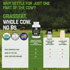 Grassfat Farm - USDA Certified Organic 100% Grassfed Beef Organ Supplements - Whole Cow with Nothing Added - Beef Liver, Kidney, Lungs, Heart, Bone & Muscle - NO Uterus or Fallopian - 30-Day Supply