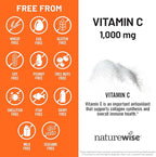 NatureWise Vitamin C 1000mg Capsules - Extra Strength Vegan Vitamin C for Daily Antioxidant & Immune Support - Non-GMO, USA Manufactured - 60 Capsules[60-Day Supply]