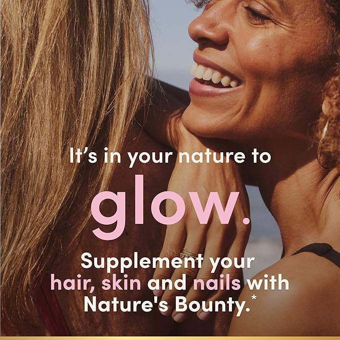 Nature's Bounty Hair, Skin & Nails with Biotin and Collagen, Citrus-Flavored Gummies Vitamin Supplement, Supports Hair, Skin, and Nail Health for Women, 2500 mcg, 80 Ct (2 Pack), 80 Total Servings