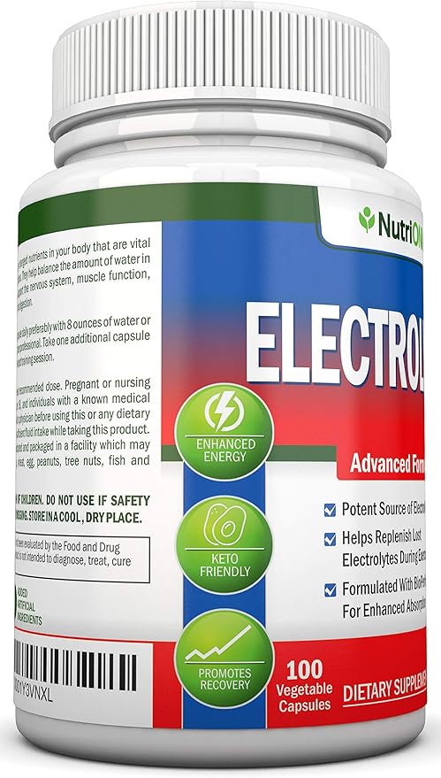 Electrolytes - 100 Natural Electrolyte Replacement Capsules - Premium Keto Friendly Pills - No Sugar - Great for Hydration, Renewal & Revitalizing - Trace Minerals Potassium, Magnesium, Sodium Salts