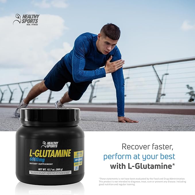 L-Glutamine Premium Powder - 6,000 mg per Serving for Muscle Recovery - Unflavored, Vegan, Non-GMO, Gluten-Free, Dairy-Free, 60 Servings for Improved Performance and Faster Recovery